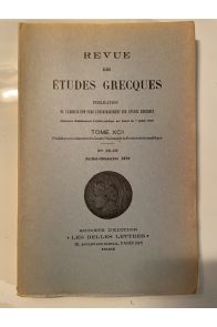 Revue des études grecques Juillet-Décembre 1979, Tome XCII