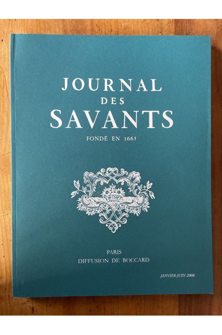 Journal des savants Janvier-Juin 2008