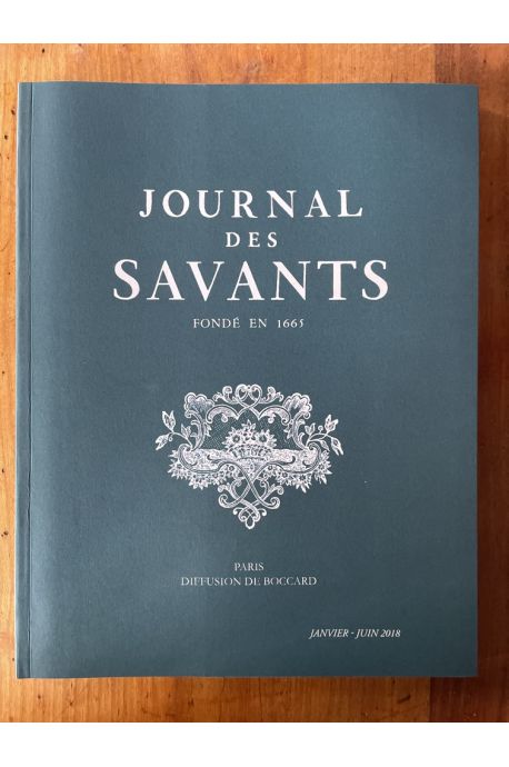 Journal des savants Janvier-Juin 2018