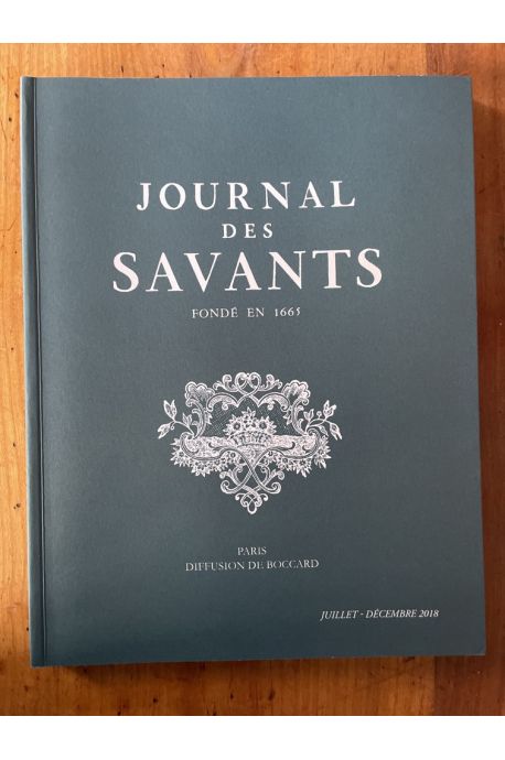 Journal des savants Juillet-Décembre 2018