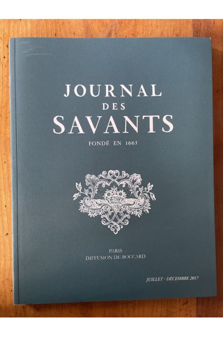 Journal des savants Juillet-Décembre 2017