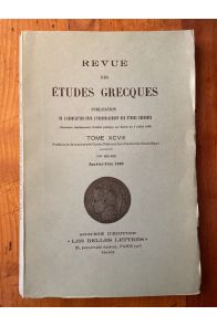 Revue des études grecques Janvier-Juin 1985, Tome XCVIII