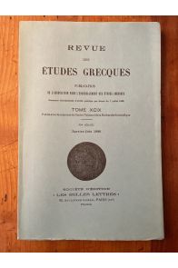 Revue des études grecques Janvier-Juin 1986, Tome XCIX