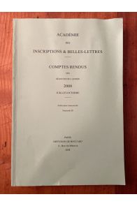 Comptes rendus de l'Académie des Inscriptions et Belles-Lettres Juillet-Octobre 2008