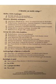 Revue des sciences sociales de la France de l'est N°18, 1990-91 : L'identité : un mythe refuge ?