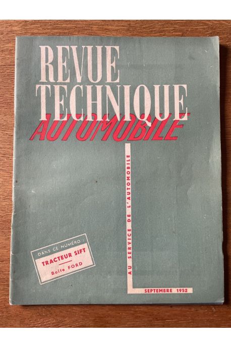 revue technique automobile Tracteur Sift Septembre 1952 Numéro 77