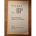 Les pressions du pouvoir sur la presse, Etudes de l'IPP