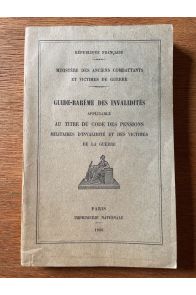 Guide-Barème des invalidités applicable au titre du code des pensions