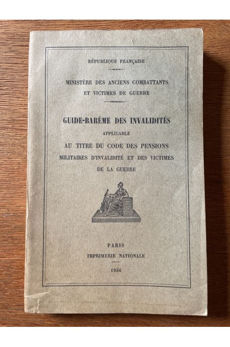 Guide-Barème des invalidités applicable au titre du code des pensions