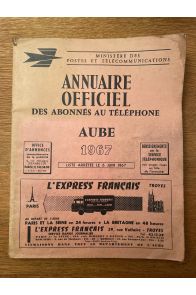 Aube 1967, Annuaire des abonnés au téléphone