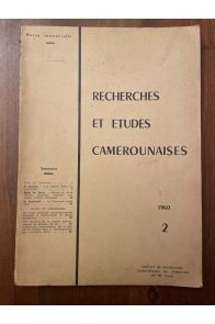 Recherches et études camerounaises 2 1960