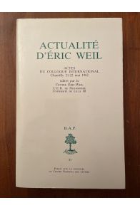 Actualité d'Eric Weil