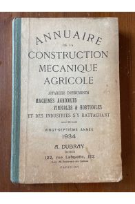 annuaire de la construction mécanique agricole 1934