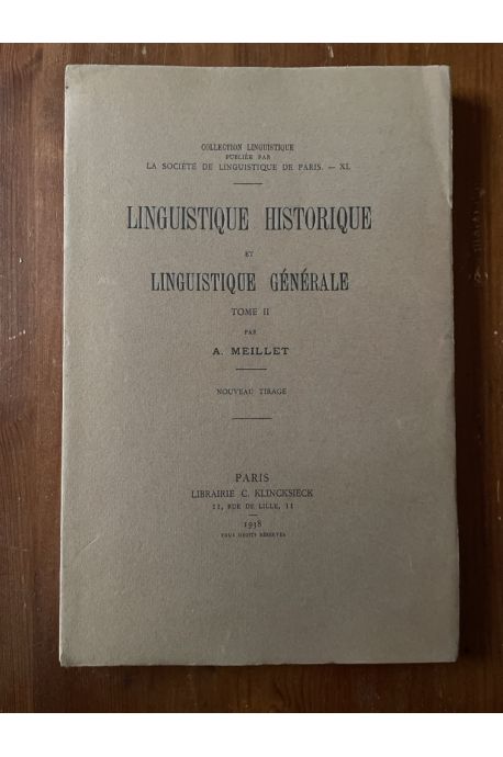 linguistique historique de linguistique générale Tome 2