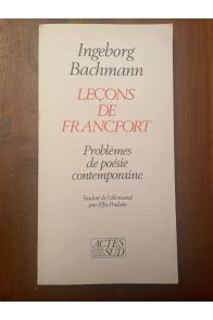 Lecons De Francfort, Porblèmes de poésie contemporaine
