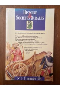 Histoire et sociétés rurales numéro 1, 1er semestre 1994
