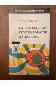 La philosophie contemporaine en Europe