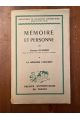 Mémoire et personne Tome 1 : La mémoire concrète