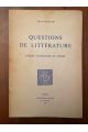 Questions de littérature, Etudes valéryennes et autres
