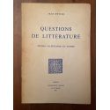 Questions de littérature, Etudes valéryennes et autres