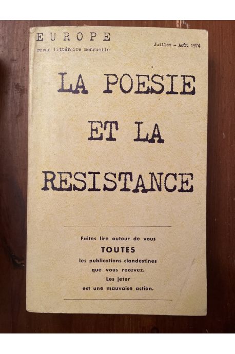 Europe 543-544, La poésie et la résistance
