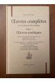 Oeuvres complètes tome I, Oeuvres poétiques