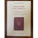 Discours à sa famille