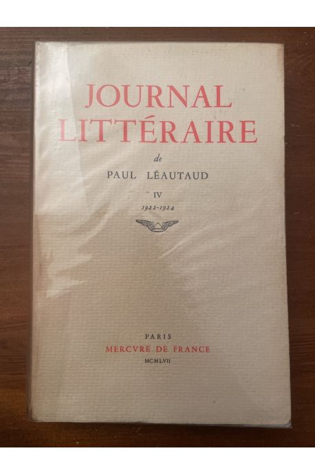 Journal littéraire Tome IV 1922-1924