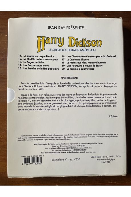 Jean Ray présente... Harry Dickson, coffret tome 2