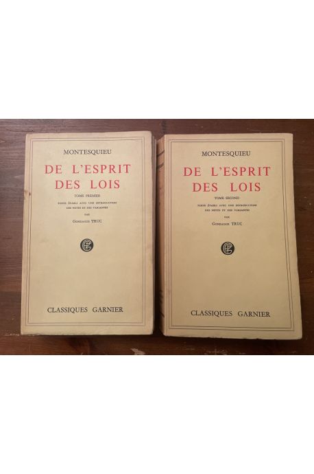 De l'esprit des lois (2 volumes)