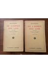 De l'esprit des lois (2 volumes)