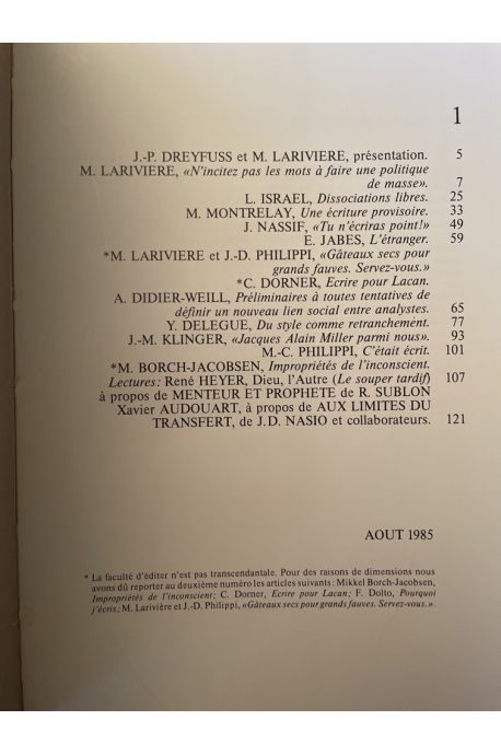 L'Artichaut 1, Qu'est-ce à dire qu'écrire ?