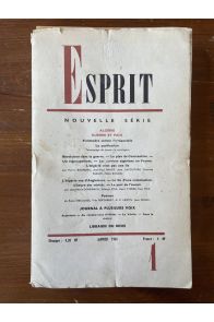 Revue Esprit Janvier 1961, Algérie guerre et paix