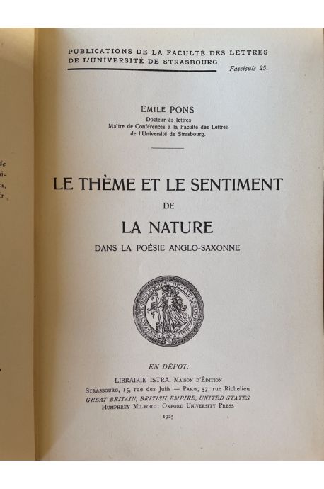 Le thème et le sentiment de la nature dans la poésie anglo-saxonne