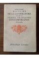 Histoire de la littérature et de la pensée françaises contemporaines 1870-1934