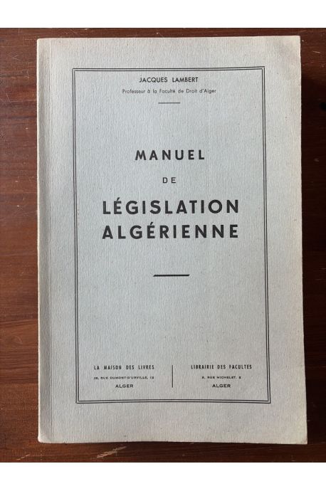 Manuel de législation algérienne