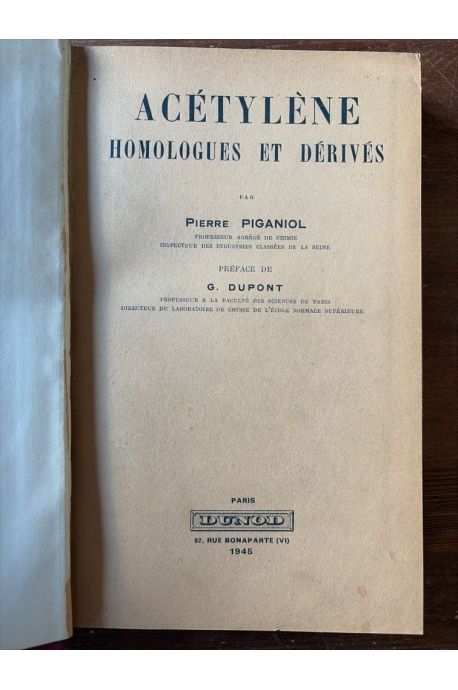 Acétylène homologues et dérivés