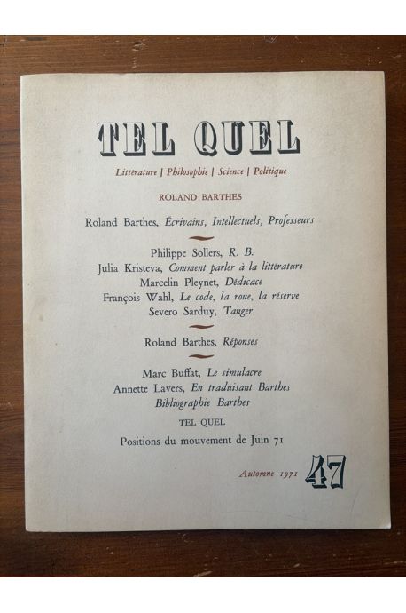Tel quel N° 47, Automne 1971, Roland Barthes