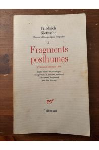 Fragments posthumes Printemps-automne 1884, Oeuvres philosophiques complètes tome X