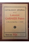 Catalogue général de la Librairie Garnier Frères 1926