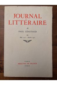 Journal littéraire Tome IX, Mai 1931 - Octobre 1932